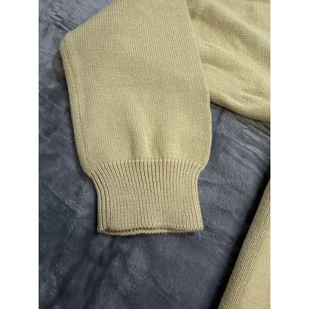 Tasso Elba Golf V-Neck Argyle Cotton Knit Sweater Mens Large Tan/Navy‎ Pattern